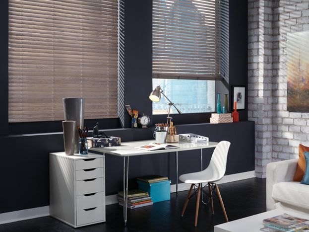 For your home office: Parkland™ Genuine Wood blinds